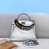 Fendi 5510S Peekaboo Iconic Essentially White Leather Bag