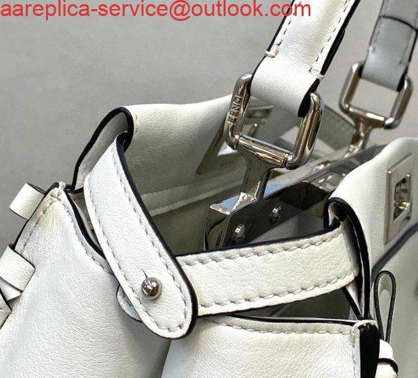 Fendi 5510S Peekaboo Iconic Essentially White Leather Bag