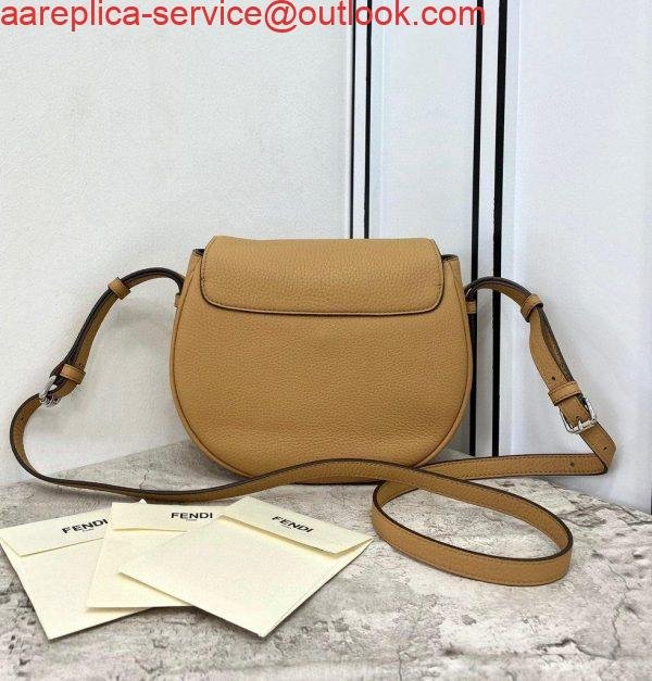 Replica Fendi 655 Fendi Moonlight Shoulder Saddle Leather Bag Brown