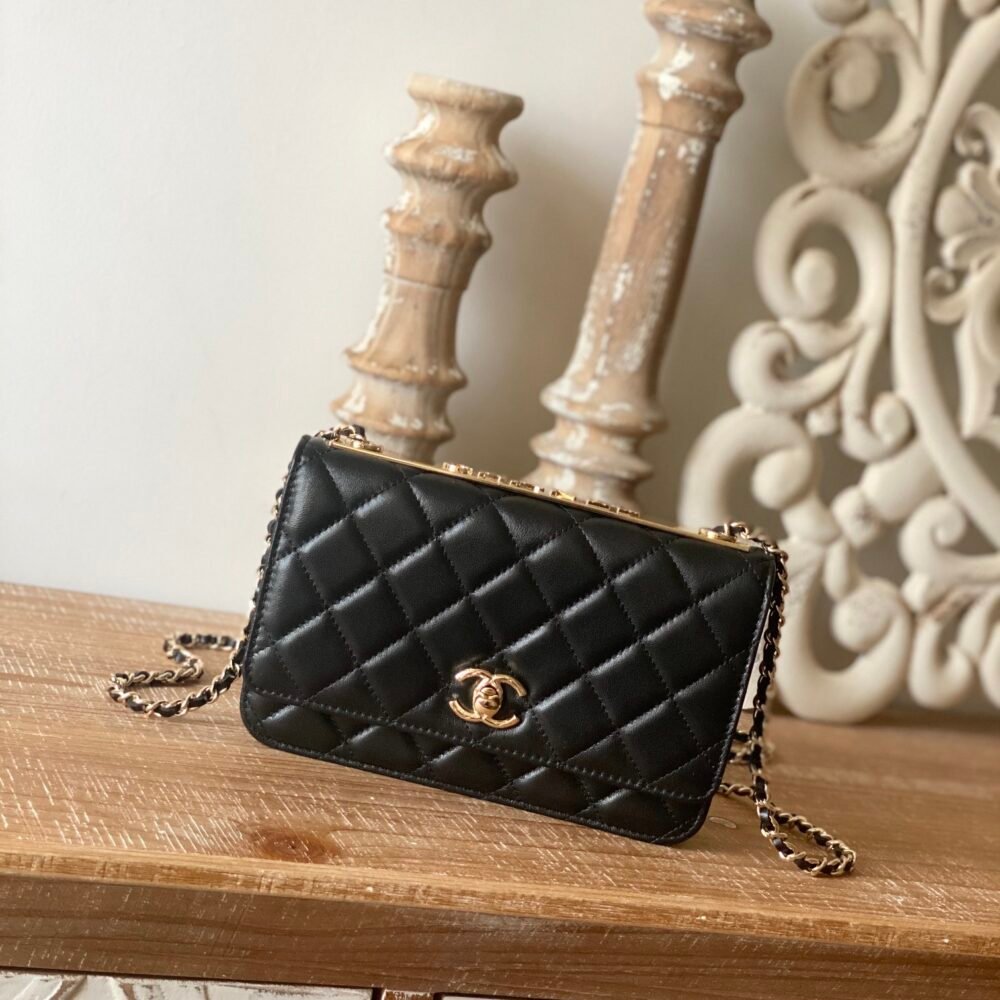 Replica Chanel 1:1 Mirror Wallet On  Chain Black Ap1450