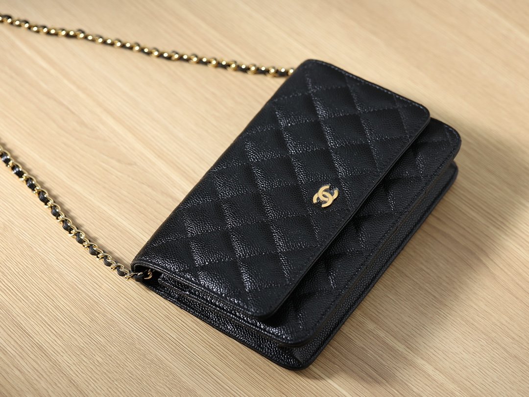 Chanel Woc Gold  Chain Black