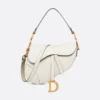 Dior M0446 Dior Saddle Bag M0447 White Grained Calfskin