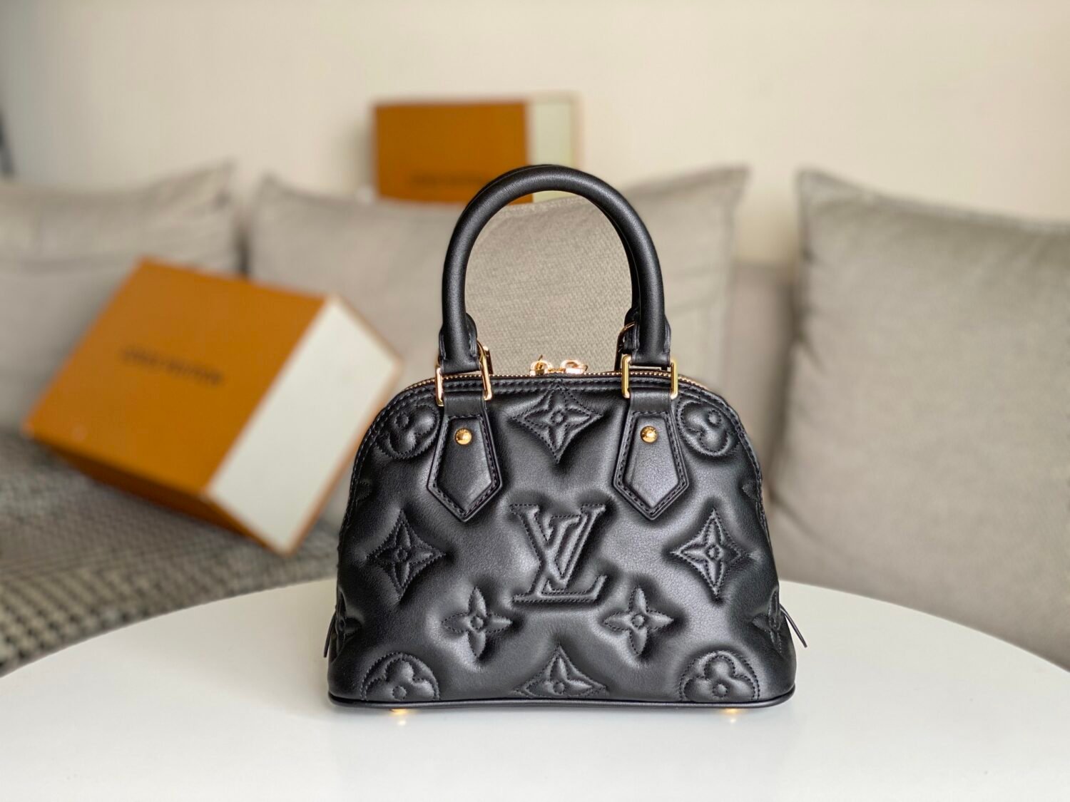 Replica Louis Vuitton Alma BB Bag Black LV M59793