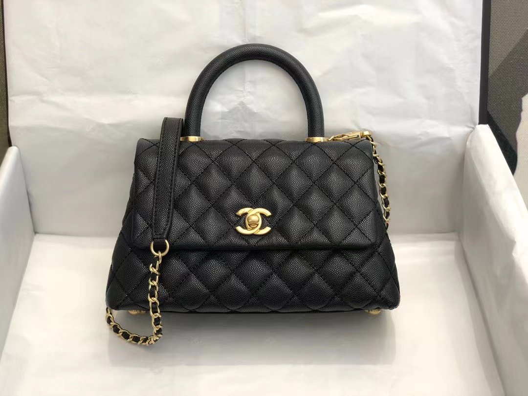Chanel Inspired Coco Handle Black 24*14*10Cm A92990