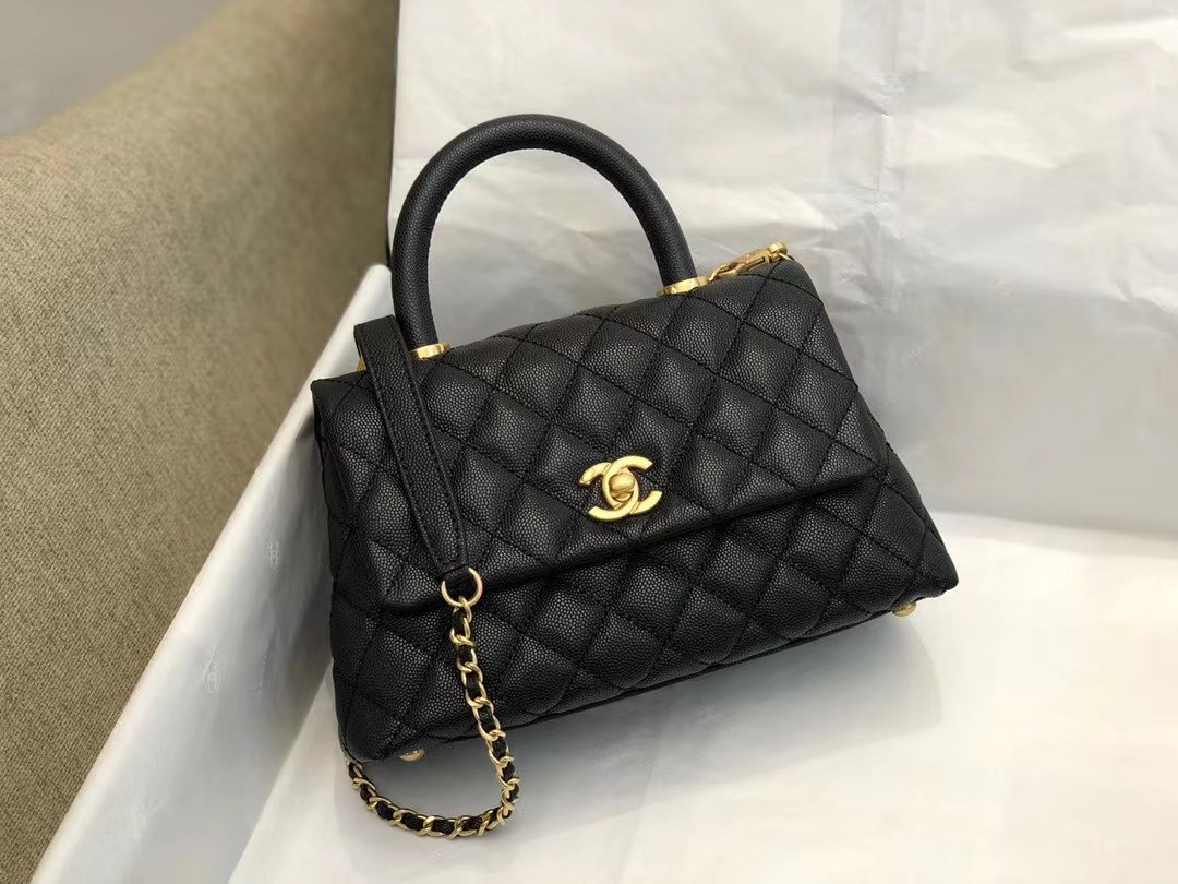 Chanel Inspired Coco Handle Black 24*14*10Cm A92990