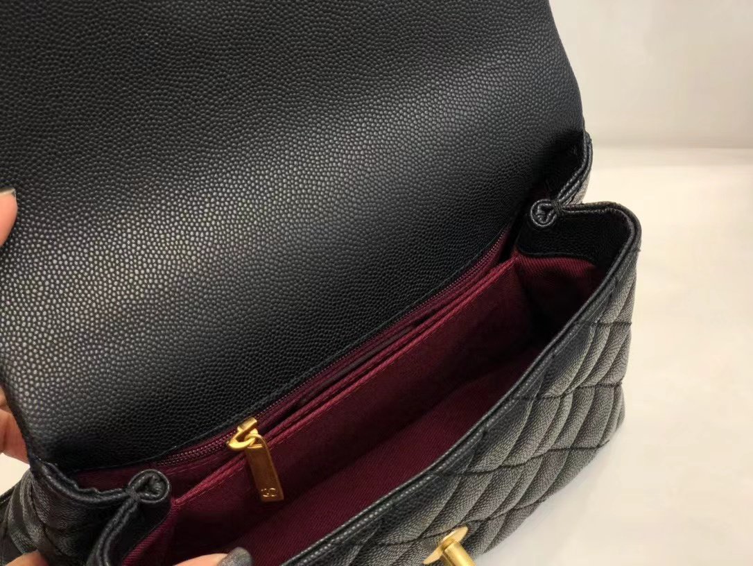 Chanel Inspired Coco Handle Black 24*14*10Cm A92990