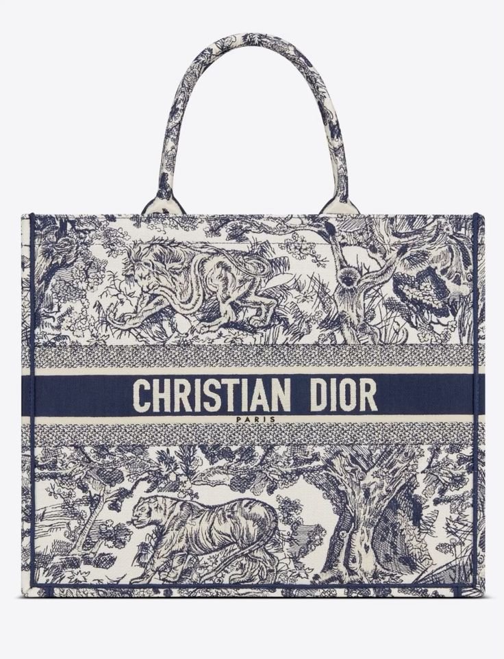 Replica Dior M1296 Medium Book Tote Toile de Jouy Zodiac latte embroidery