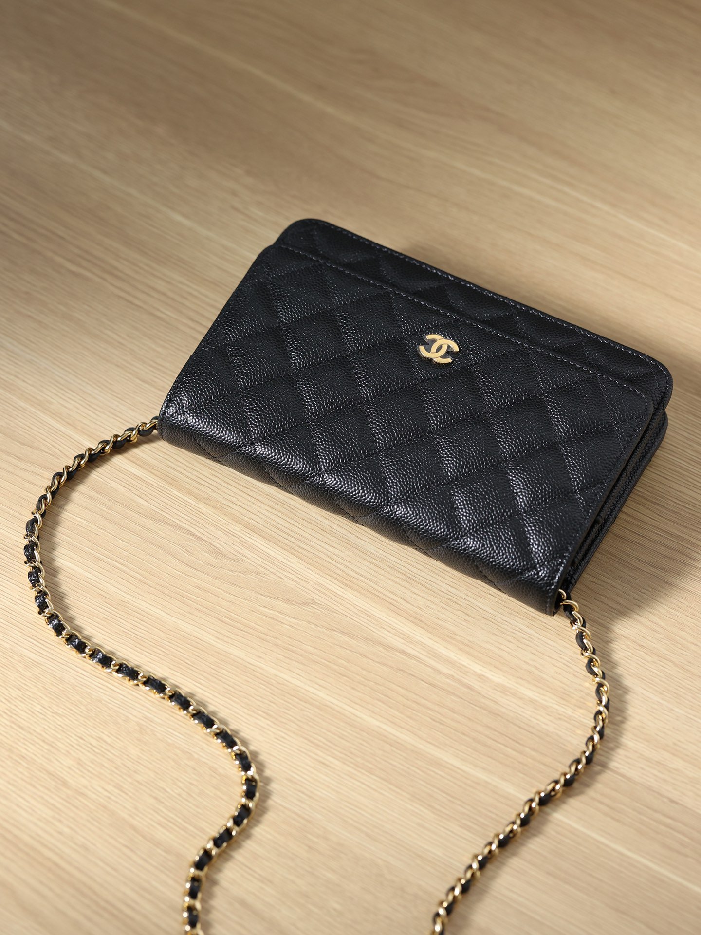 Chanel Woc Gold  Chain Black