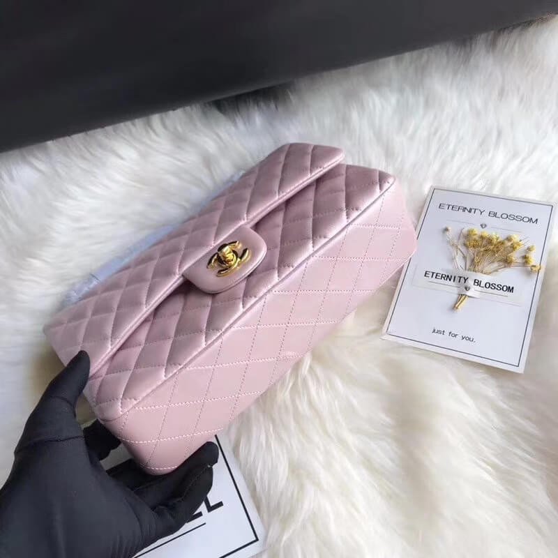 Chanel Luxury 1112 Pink Gold Medium Size 2.55 Lambskin Leather Best Flap Bag