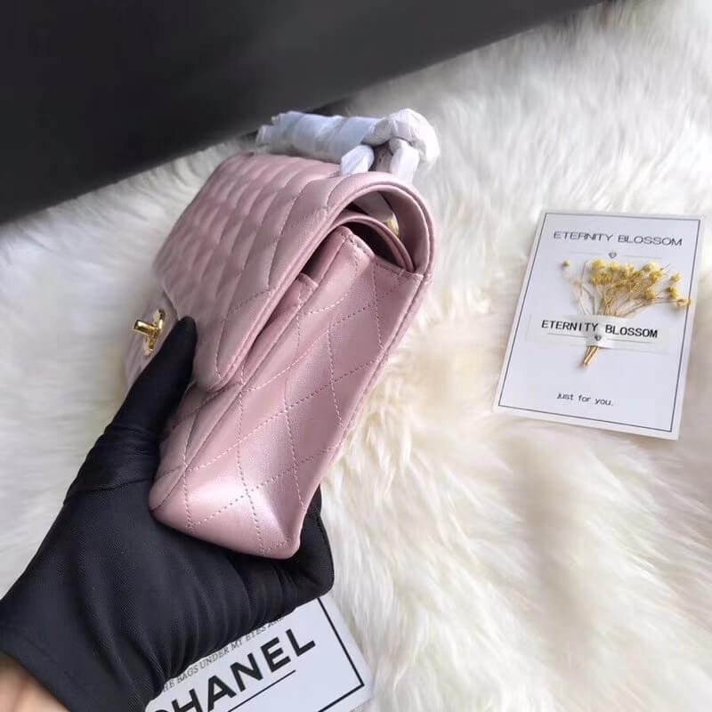 Chanel Luxury 1112 Pink Gold Medium Size 2.55 Lambskin Leather Best Flap Bag