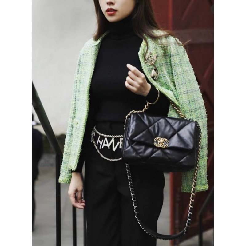 Chanel Designer 19 Large Lambskin Luxury Flap Bag As1161