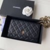 Replica Chanel Caviar Replica Quilted Wallet On UK Chain Woc A33814