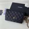 Replica Chanel Caviar Replica Quilted Wallet On UK Chain Woc A33814