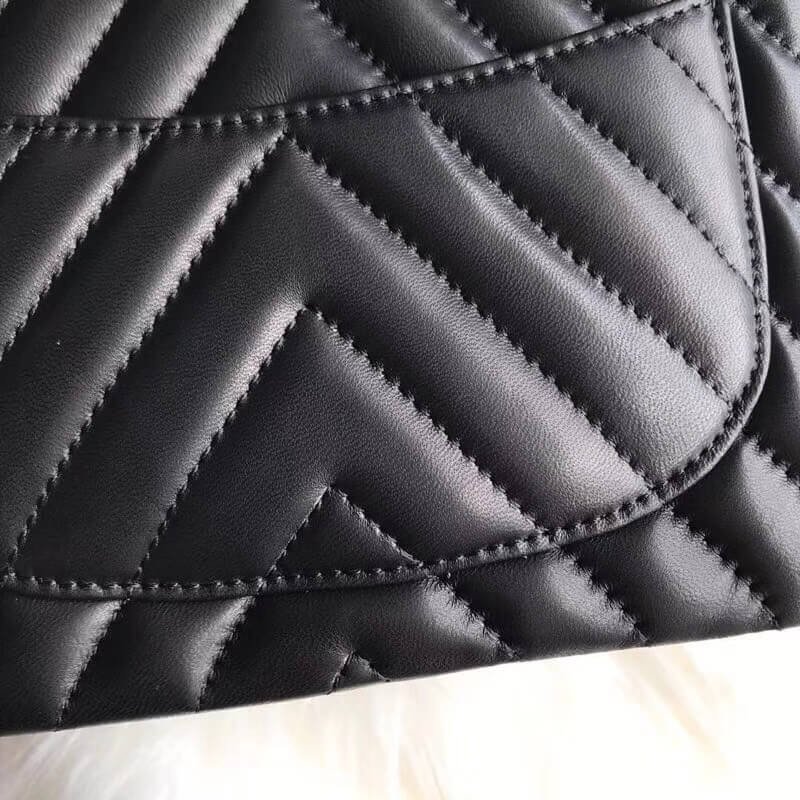 Chanel Chevron Lambskin 17Cm AAA+ Classic Flap Bag 1115
