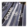 Chanel Deauville Black High Quality Grey Striped Tweed Canvas Tote A66941