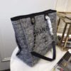 Replica Chanel Deauville Chain Shoulder Tote High 33Cm Canvas Top Bag A66939