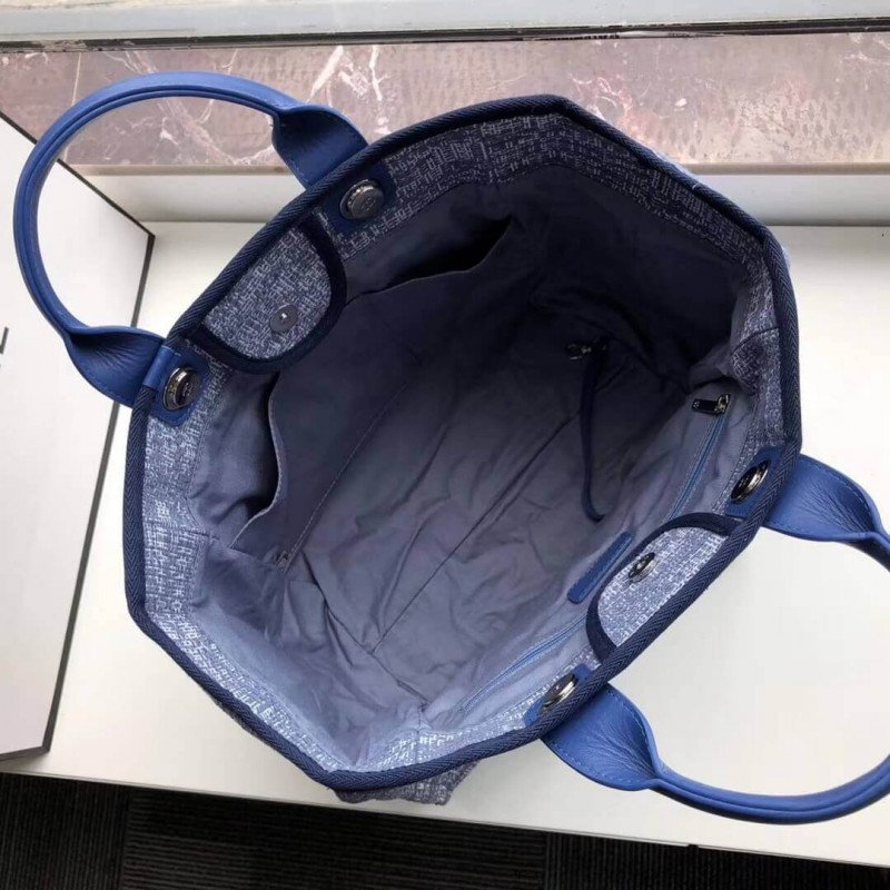 Chanel Deauville Tote Best 38Cm Canvas 1:1 Mirror Bag A66941 Blue Jacquard