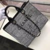 Replica Chanel Deauville Tote Top Quality 38Cm Canvas Replica Bag A66941 Charcoal Jacquard