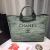 Chanel Deauville Tote  38Cm Canvas Bag High A66941 Fig Green