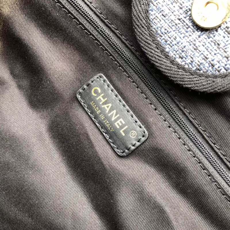 Chanel Deauville Tote Copy 38Cm Canvas Bag A66941 1:1 Mirror Grey Blue