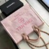 Replica Chanel Deauville Top Quality  Tote 38Cm Canvas Bag A66941 Poudre Pink