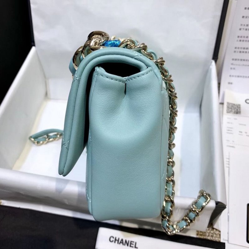 High Quality Replica Chanel Flap Bag With Large Fashion Bi-Color Chain As1353