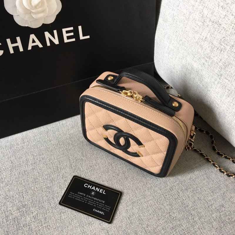 Chanel Quilted Caviar Replica Small Vanity Case A93342