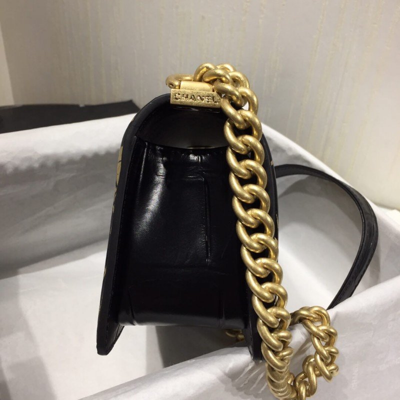 Chanel Small Boy Chanel UK 1:1 Mirror Handbag A67085 Gold (Copy)