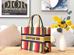 Dior M1286 DIOR Book Tote Multicolor D-Stripes Embroidery