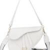 Dior M0446 Dior Saddle Bag M0447 White Ultramatte Calfskin