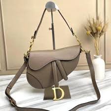 Dior M0446 Dior Saddle Bag M0447 Silvry Grey Grained Calfskin