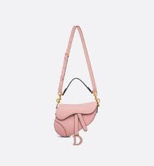 Dior M0446 Dior Saddle Bag M0447 Pink Grained Calfskin
