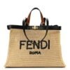 Fendi 8BH374 FENDI PEEKABOO X-TOTE Natural Raffia Bag