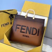 Fendi 8BH372 Sunshine Large Natural Coloured Leather Shopper Bag 80009L Dark brown