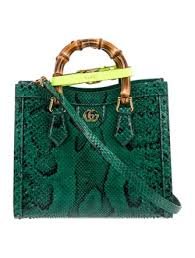 Gucci Diana Small Tote Bag Snake Top Handle Bag 660195 Green