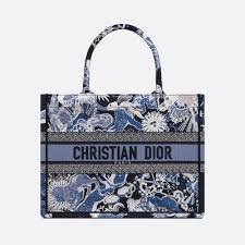 Dior M1296 Medium Book Tote Blue Multicolor Zodiac Fantastico Embroidery