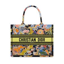 Dior M1296 Medium Book Tote Black Multicolor Zodiac Fantastico Embroidery