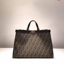 Fendi 8BH374 Peekaboo X Tote Green Canvas Bag