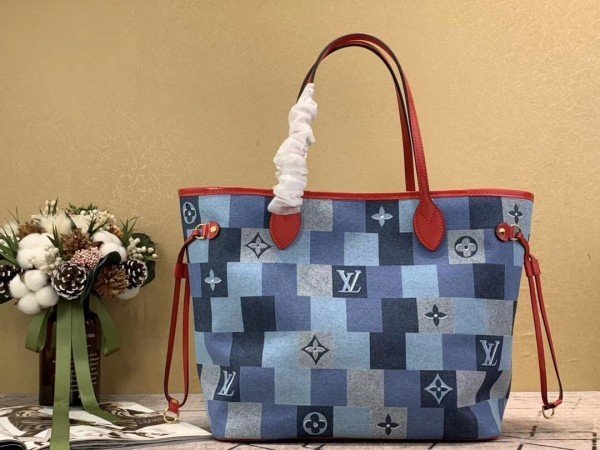 Replica Louis Vuitton Neverfull MM Bag Monogram Denim M44981 BLV480