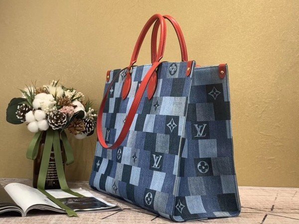 Replica Louis Vuitton Onthego GM Bag Monogram Denim M44992 BLV479
