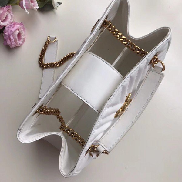 Louis Vuitton White New Wave Chain Tote M51978 BLV649