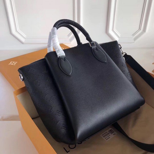 Replica Louis Vuitton Black Haumea Bag Mahina Leather M55029 BLV273