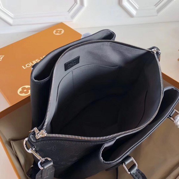 Replica Louis Vuitton Black Haumea Bag Mahina Leather M55029 BLV273