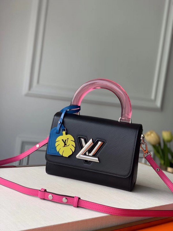 Louis Vuitton Twist MM Bag With Plexiglass Handle M56112 BLV157