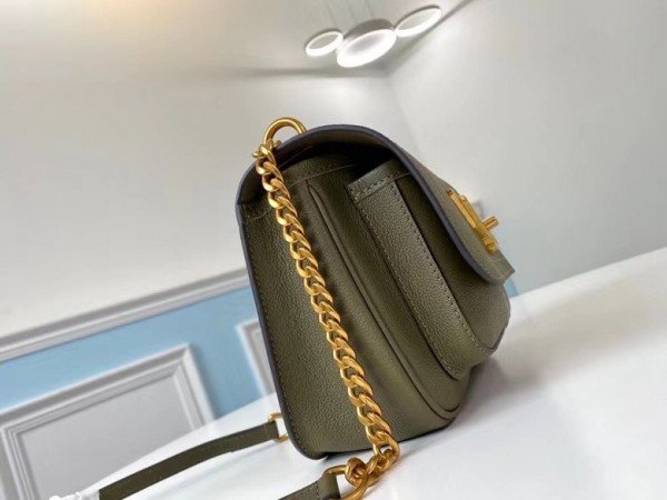 Replica Louis Vuitton Lockme Chain PM Bag In Green Leather M57067 BLV685