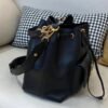 Replica Louis Vuitton Black Lockme Bucket Bag M57687 BLV718