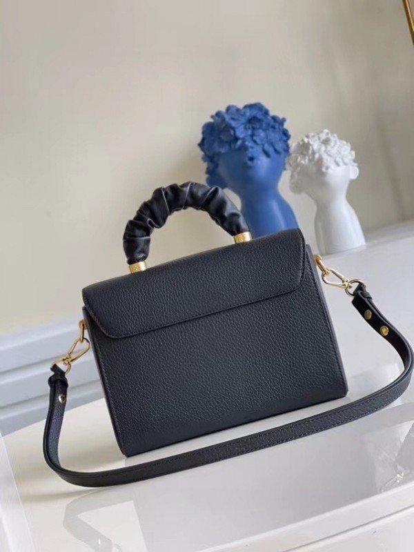 Replica Louis Vuitton Twist MM Bag In Black Taurillon Leather M58688 BLV714