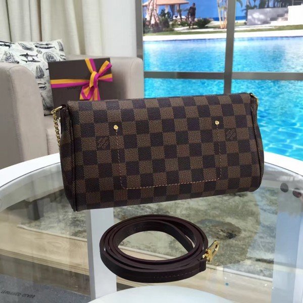 Louis Vuitton Favorite MM Bag Damier Ebene N41129 BLV117