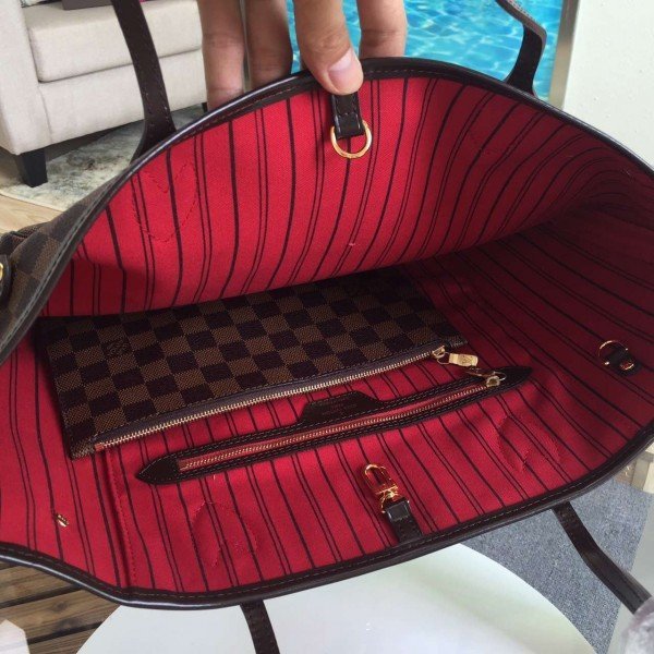 Louis Vuitton Neverfull MM Bag Damier Ebene N41358 BLV113
