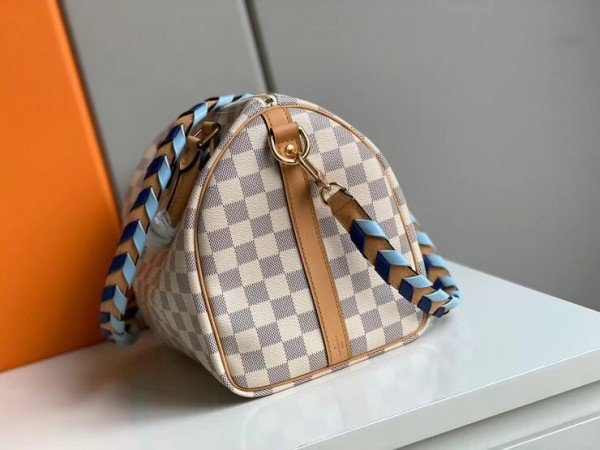Replica Louis Vuitton Damier Azur Speedy Bandouli??re 30 With Braided Strap N50054 BLV041